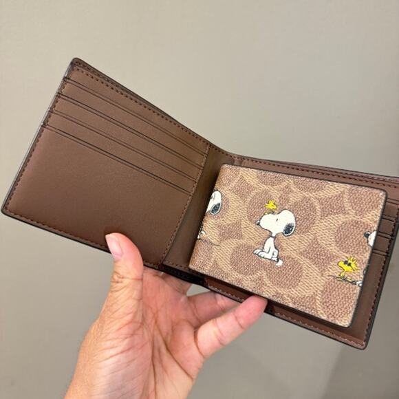 Coach X Peanuts 3 In 1 Wallet In Signature Canvas With Snoopy Print CBK56 - Picture 2 of 9